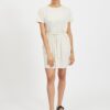 Cream dress with tie VILA Anika - Ladies