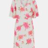 Cream floral wrap dress Pieces Tianna - Women's