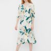 Cream floral wrap midi dress VERO MODA Oline - Women's