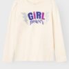 Cream girl's long-sleeved T-shirt name it Roselin - Girls