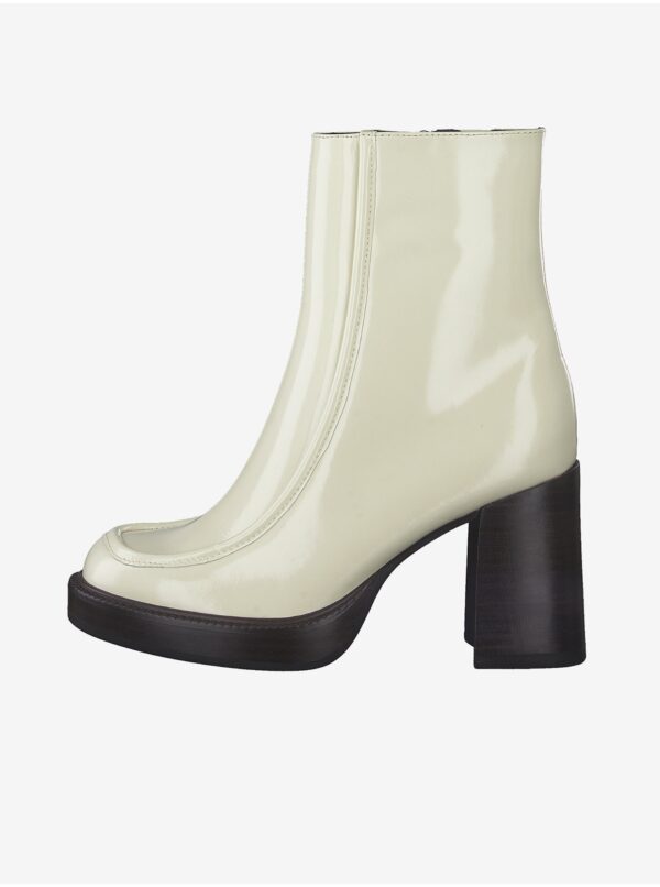 Cream high-heeled ankle boots Tamaris - Women's
