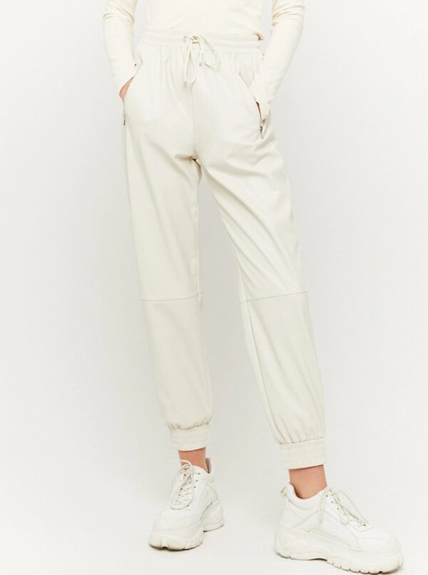 Cream leatherette pants TALLY WEiJL - Women
