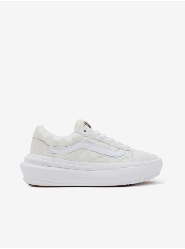 Cream plaid suede platform sneakers VANS Old Skool - Women's