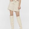 Cream shorts with linen blend. OBJECT Snakes - Women
