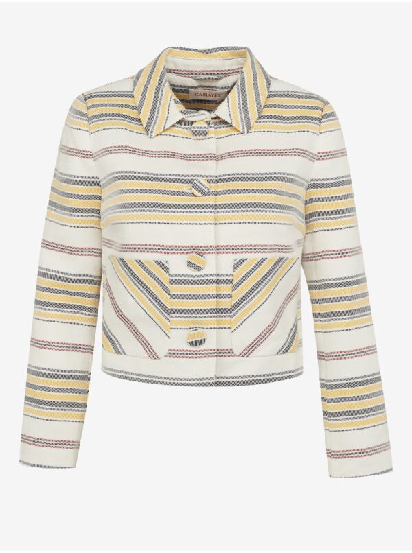 Cream striped jacket CAMAIEU - Women's
