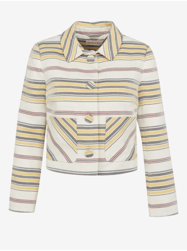 Cream striped jacket CAMAIEU - Women's