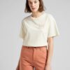 Cream women's T-shirt with Lee print - Women's