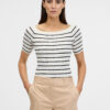 Cream women's T-shirt with three-quarter sleeves ORSAY - Women's
