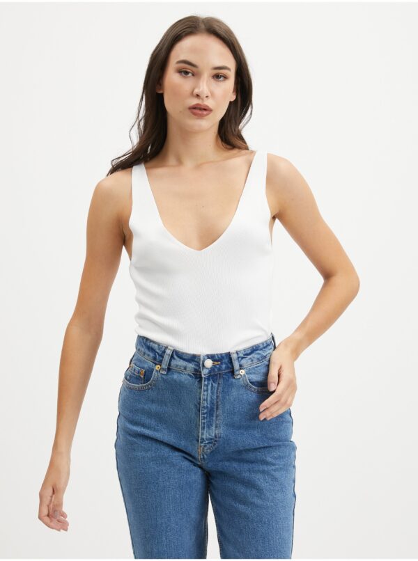 Cream women's basic tank top ONLY Selina - Women