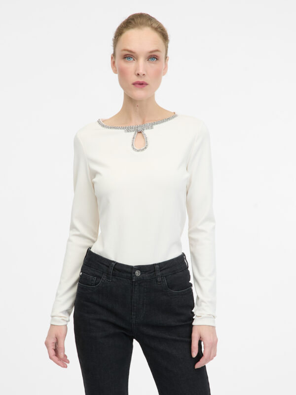 Cream women's blouse with long sleeves ORSAY - Ladies