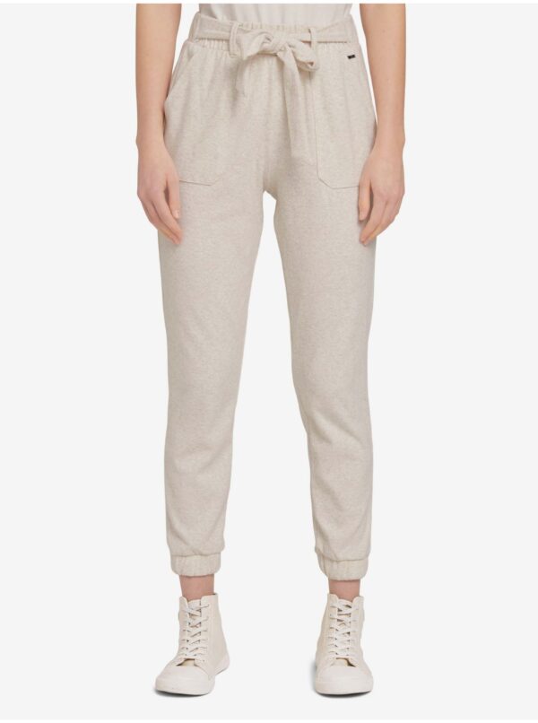 Cream women's cropped sweatpants Tom Tailor Denim - Women's