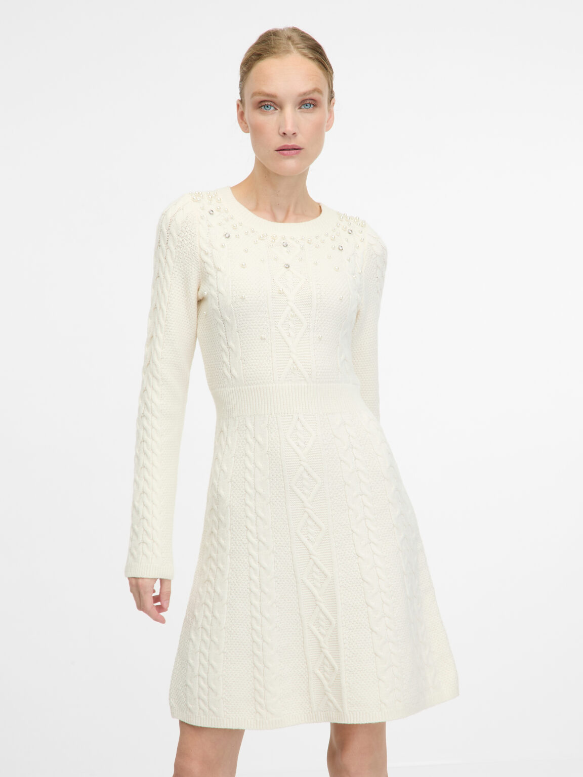 Cream women's knee-length dress ORSAY - Women's