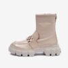 Cream women's leather patent leather ankle boots Högl Will - Women's