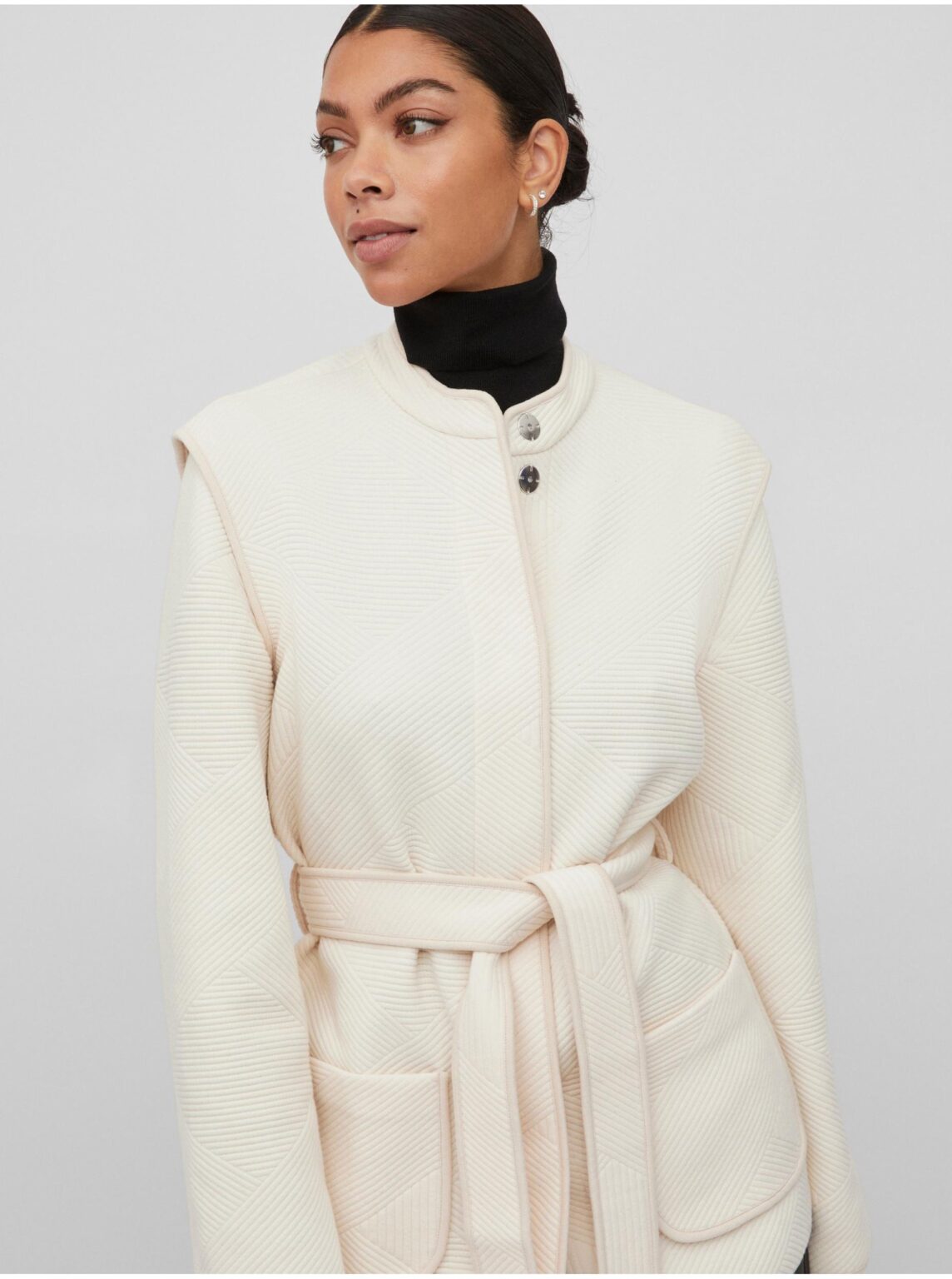 Cream women's light coat VILA Khloe - Women