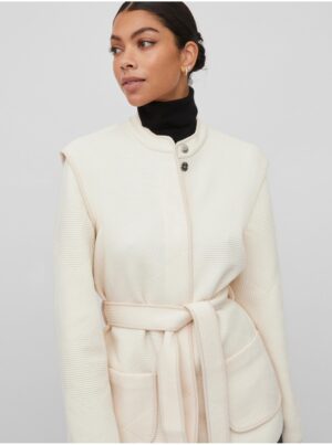 Cream women's light coat VILA Khloe - Women