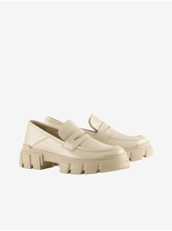 Cream women's moccasins on platform Högl Vince - Women's