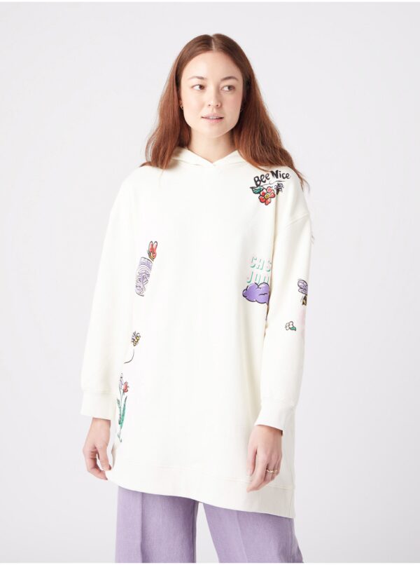 Cream women's oversized hoodie Wrangler - Women's