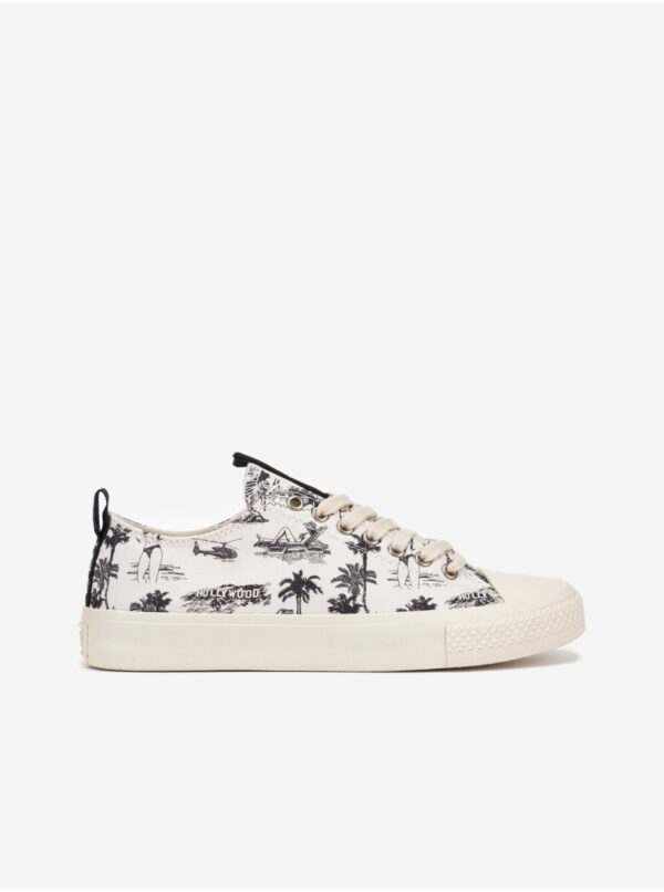 Cream women's patterned sneakers Guess Ederla - Women's