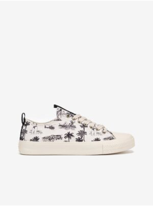 Cream women's patterned sneakers Guess Ederla - Women's
