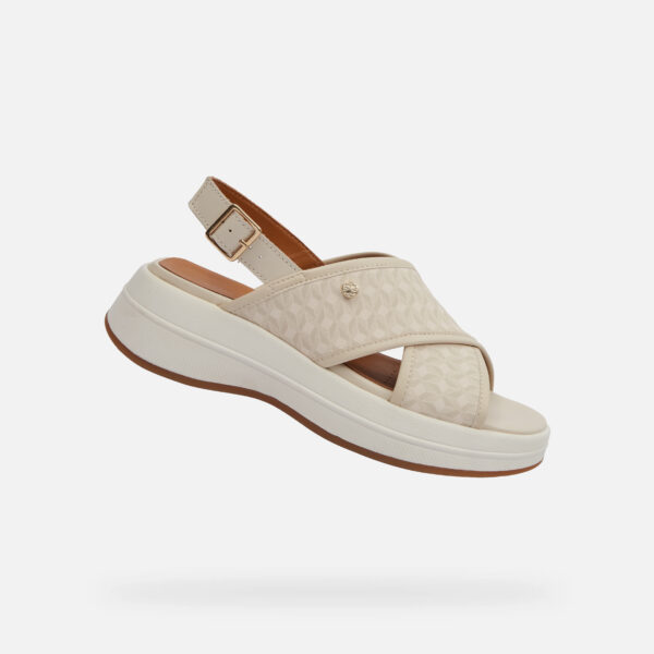 Cream women's sandals Geox Spherica Ecub-3 S - Women's