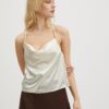 Cream women's satin top VILA - Women