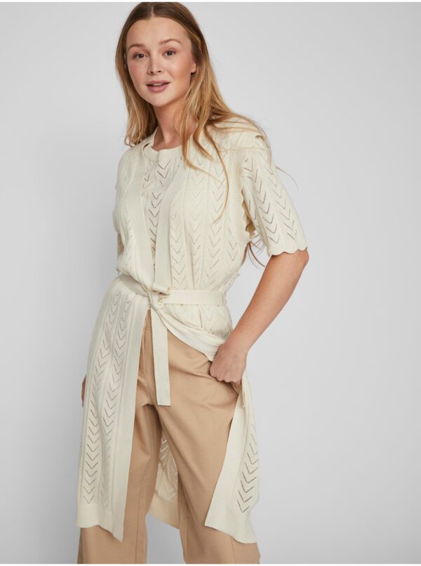 Cream women's sleeveless cardigan VILA Shelley - Women