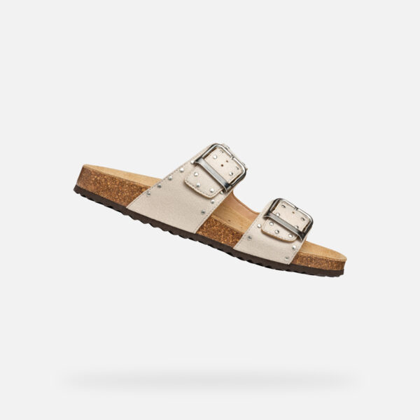 Cream women's slippers Geox Brionia R - Women's