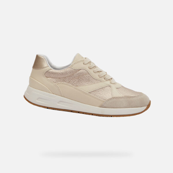 Cream women's sneakers Geox Bulmya - Women's
