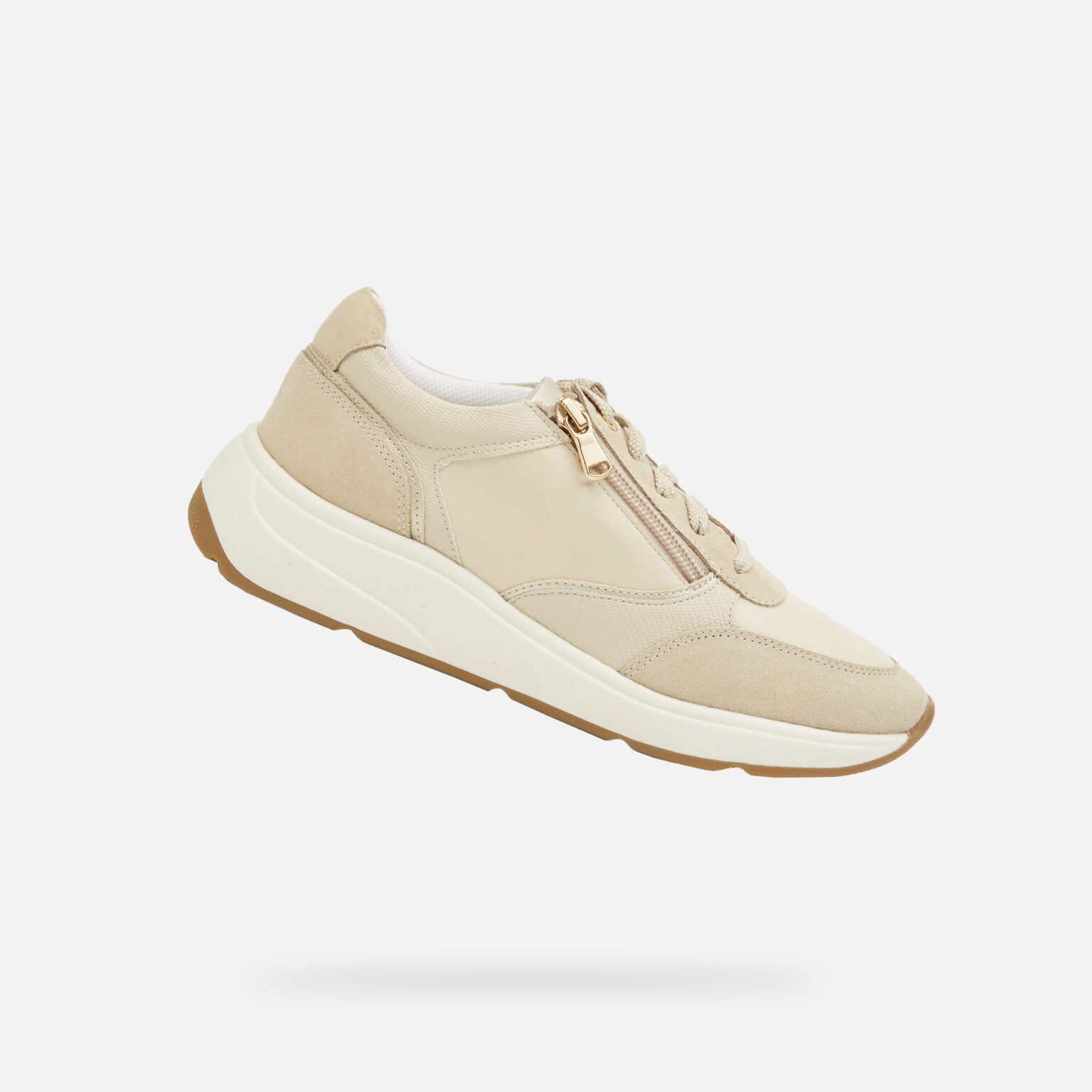 Cream women's sneakers Geox Cristael - Women's