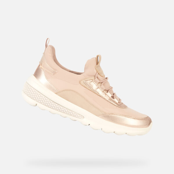 Cream women's sneakers Geox Spherica Actif - Women's