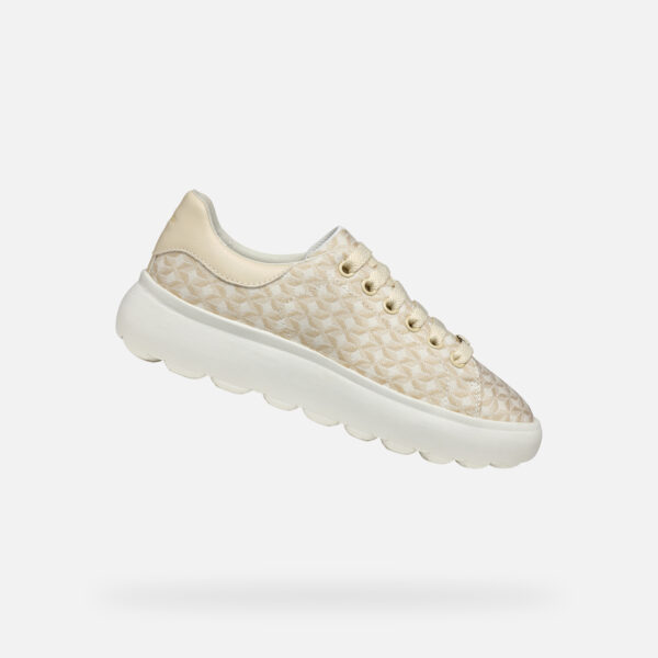Cream women's sneakers Geox Spherica EC4.1 - Women's