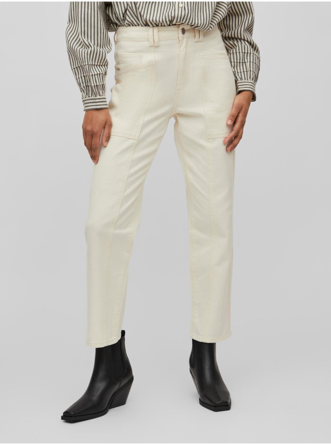 Cream women's straight fit jeans VILA Orys - Women