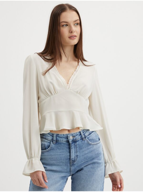Cream women's top VILA Vimka - Women's