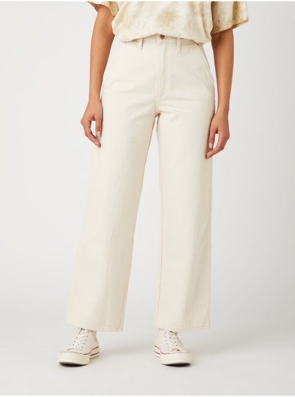 Cream women's wide jeans Wrangler Painter - Women