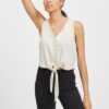 Creamy Short Top with Tie VILA Anika - Women
