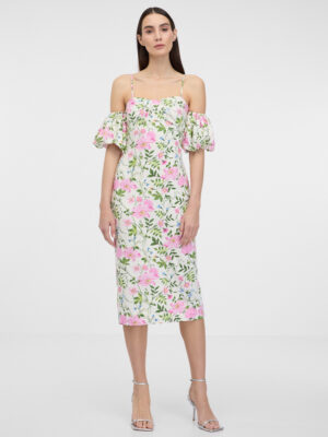 Creamy women's linen midi dress ORSAY
