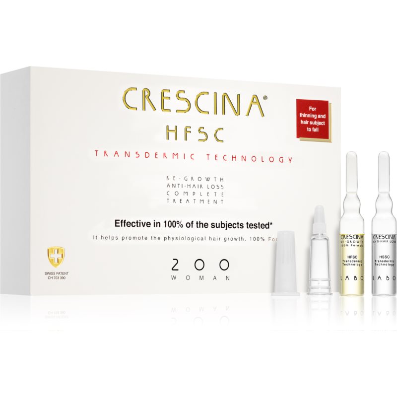 Crescina Transdermic 200 Re-Growth and Anti-Hair Loss hajnövekedés és hajhullás elleni ápolás hölgyeknek 20x3