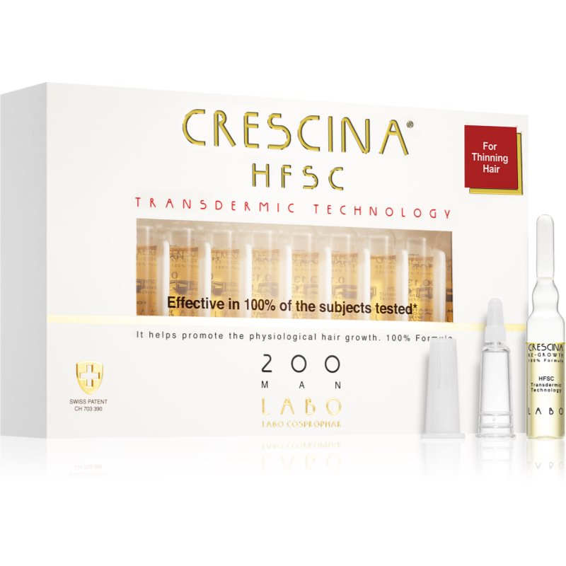 Crescina Transdermic 200 Re-Growth hajnövekedést serkentő ápolás uraknak 20x3