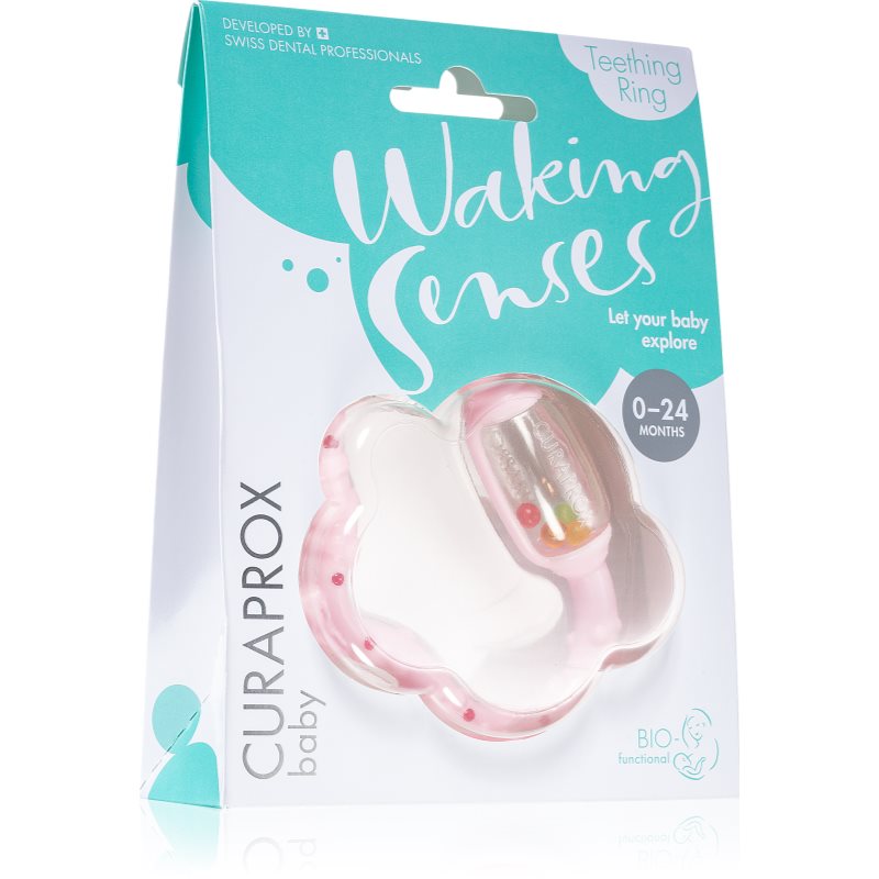 Curaprox Baby Waking Senses babarágóka masszírozós fogkefével és csörgőkkel 1 db-Ár