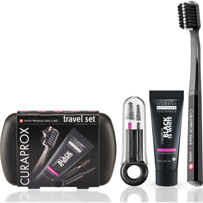 Curaprox Limited Edition Black is White utazási készlet fogakra