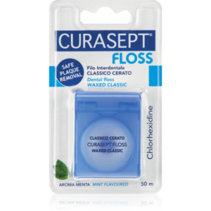 Curasept Dental Floss Waxed Classic viaszolt mentolos fogselyem antibakteriális adalékkal 50 m-Ár