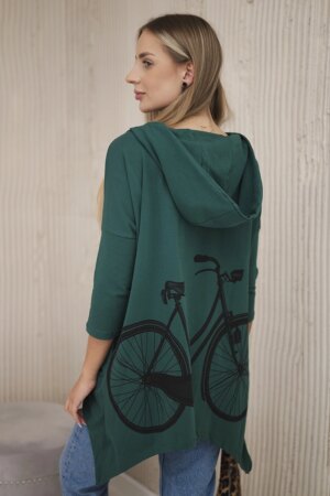 Cycling print sweatshirt green