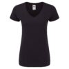 Czarna koszulka damska Iconic Vneck Fruit of the Loom