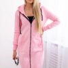 D8m Long Insulated Hooded Sweatshirt - Light Pink