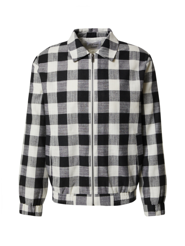 DAN FOX APPAREL Átmeneti dzseki 'Ilja'  szürke melír / fekete / piszkosfehér-Hungary