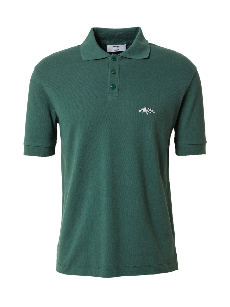 DAN FOX APPAREL Póló  sötétzöld / fehér-Ár