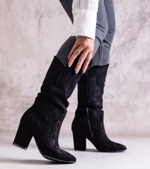 D/CEO Black cowboy boots on the block heel Abigail