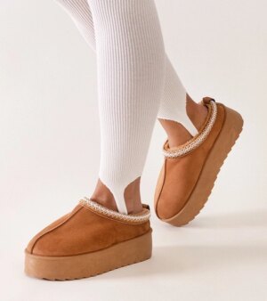 D/CEO Black slippers with fur insulated Valle