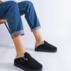 D/CEO Black slippers with fur insulated Valle