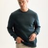 DEFACTO 3 Thread Cotton Raised Polar Fleece Regular Fit Crew Neck Thick Sweatshirt